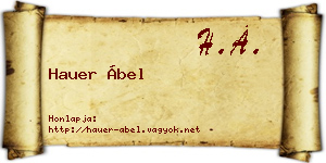 Hauer Ábel névjegykártya